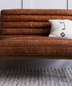 Sofa văng gỗ da nâu