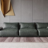 Sofa 3 chỗ da xanh rêu
