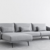 Sofa L nỉ indo xám nhạt